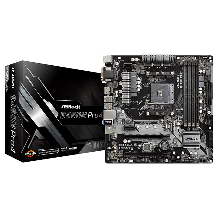 Материнська плата ASROCK B450M Pro4