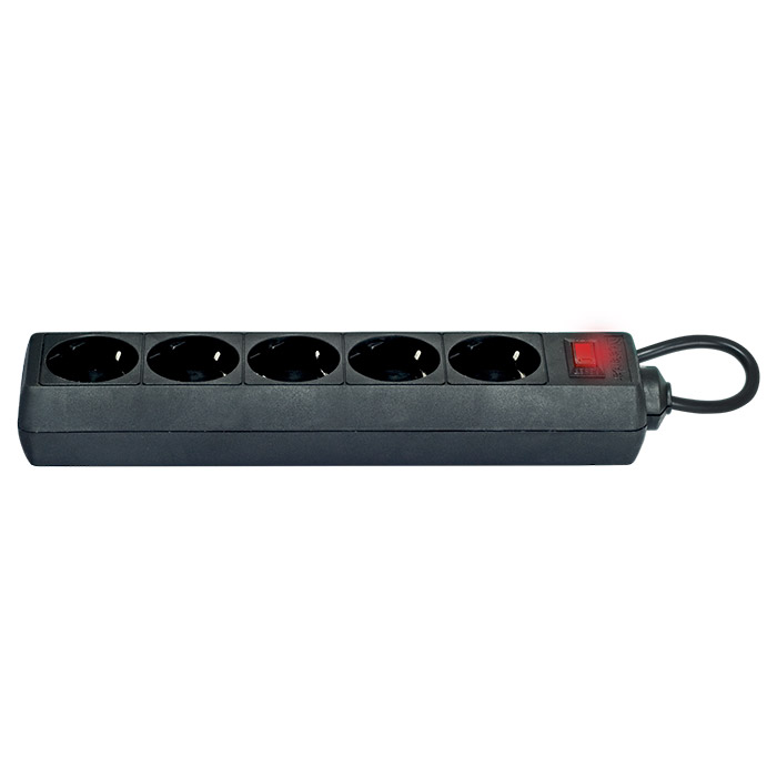 Мережевий фільтр DEFENDER ES 1.8 Black, 5 розеток, 1.8м (99484)