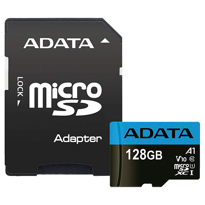 Карта пам'яті ADATA microSDXC Premier 128GB UHS-I V10 A1 Class 10 + SD-adapter (AUSDX128GUICL10A1-RA1)