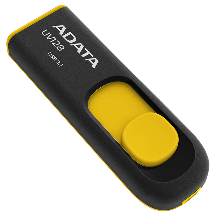 Флэшка ADATA UV128 16GB USB3.2 Black/Yellow (AUV128-16G-RBY)