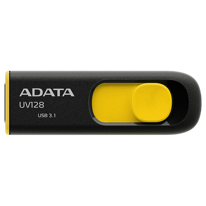 Флэшка ADATA UV128 64GB USB3.2 Black/Yellow (AUV128-64G-RBY)
