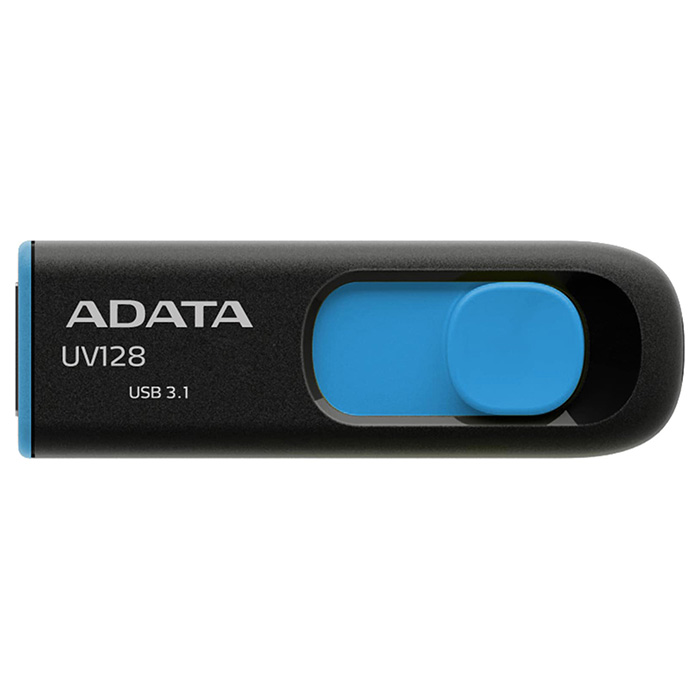 Флэшка ADATA UV128 128GB USB3.2 Black/Blue (AUV128-128G-RBE)