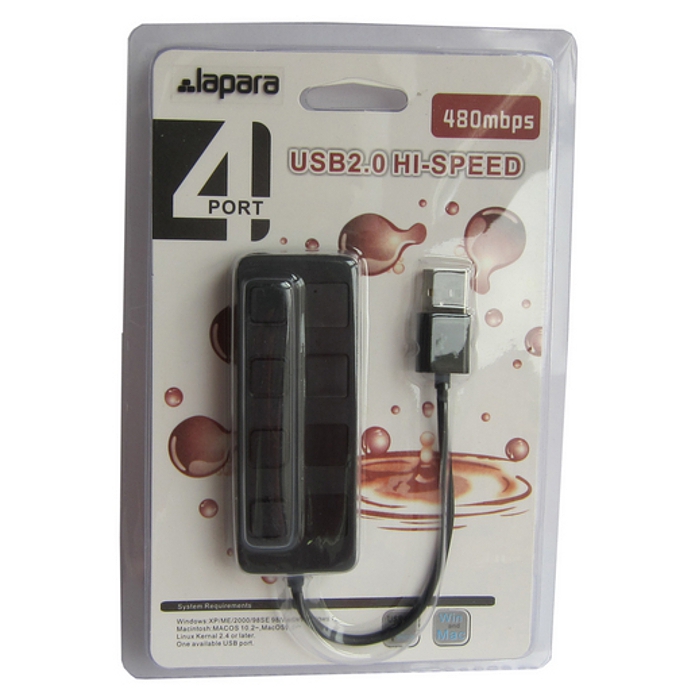 USB хаб з вимикачами LAPARA LA-SLED4 Black