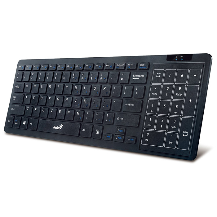 Клавиатура беспроводная GENIUS SlimStar T8020 Multi-TouchPad Black (31320010110)