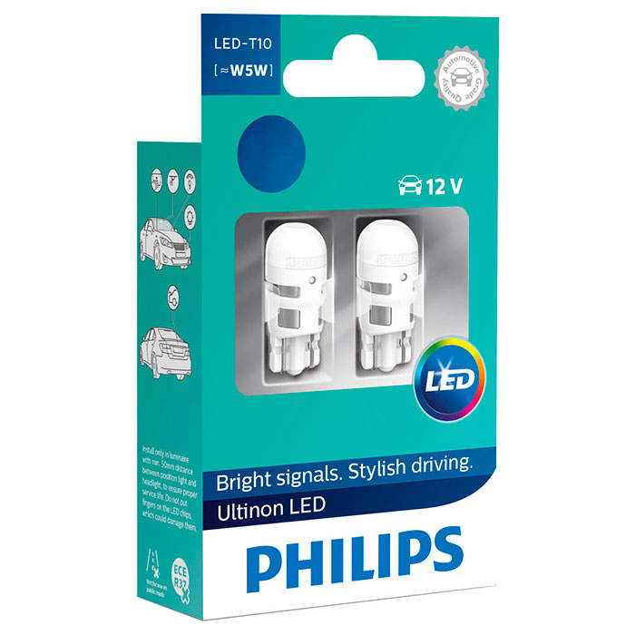 Лампа світлодіодна PHILIPS Ultinon LED T5W 2шт (11961ULW4X2)