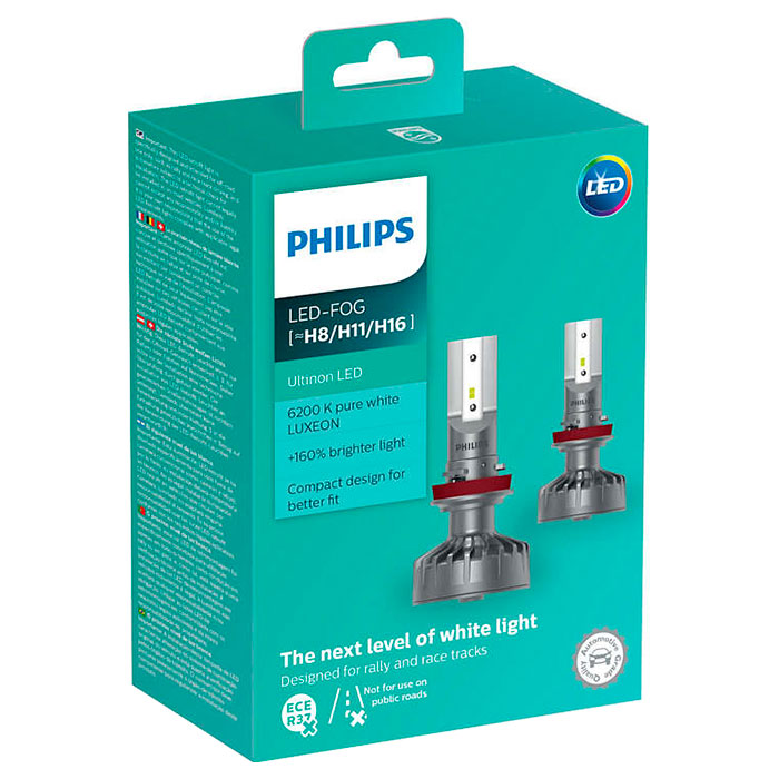 Лампа світлодіодна PHILIPS Ultinon LED H8/H11/H16 2шт (11366ULWX2)