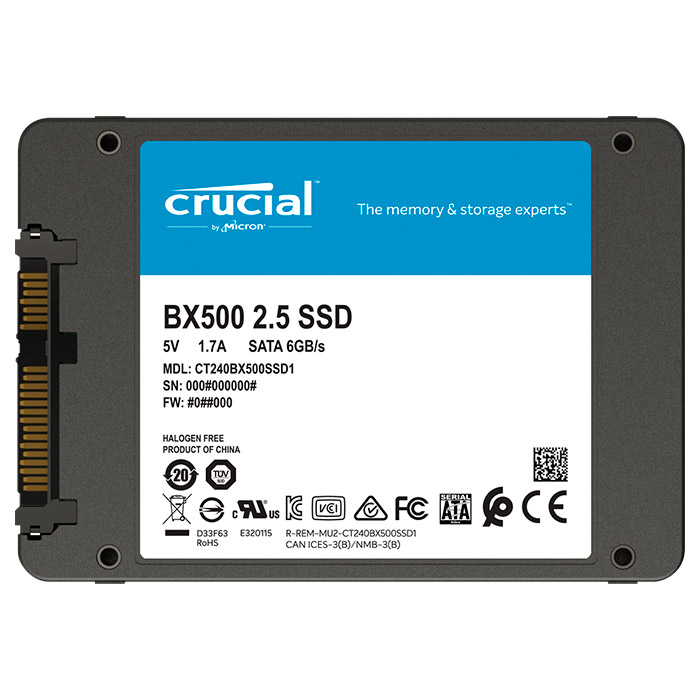 SSD диск CRUCIAL BX500 480GB 2.5" SATA (CT480BX500SSD1)