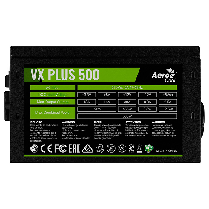 Блок питания 500W AEROCOOL VX Plus 500 (ACPN-VS50NEY.11)