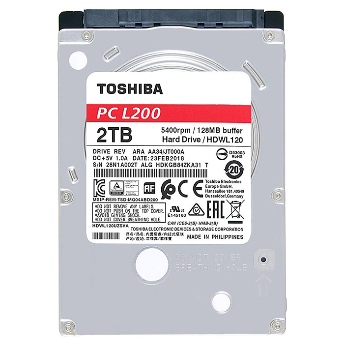 Жорсткий диск 2.5" TOSHIBA L200 2TB SATA/128MB (HDWL120UZSVA)