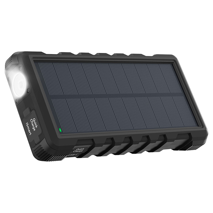 Повербанк з сонячною батареєю RAVPOWER Rugged Series Solar Portable Charger 25000mAh Black (RP-PB083)
