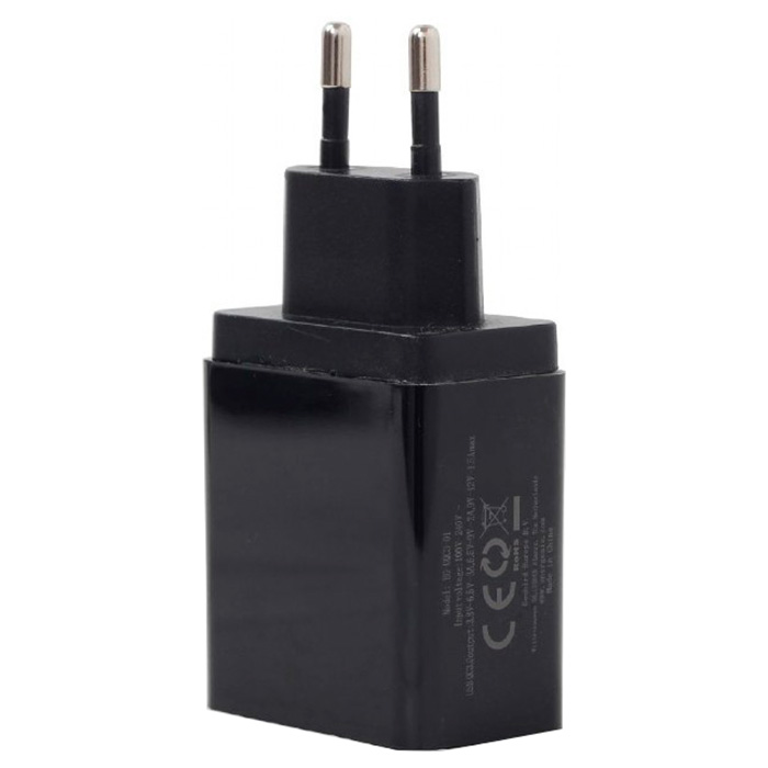 Зарядное устройство ENERGENIE 1xUSB-A, QC3.0 Black (EG-UQC3-01)
