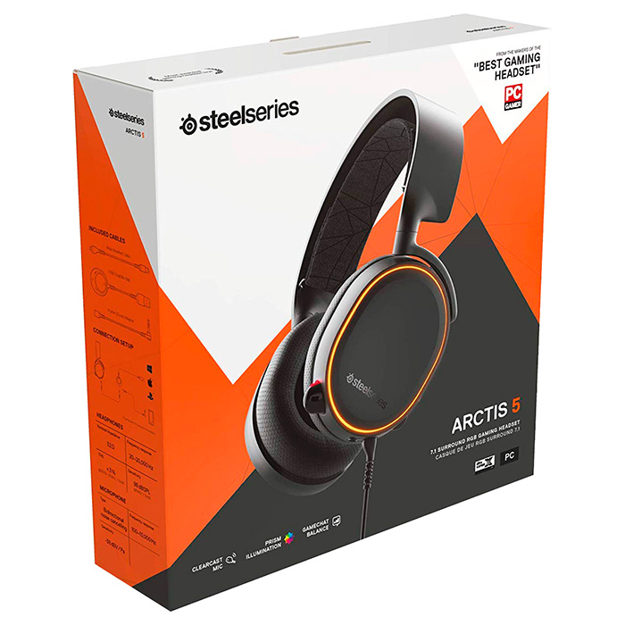 Наушники геймерские STEELSERIES Arctis 5 2019 Edition Black (61504)