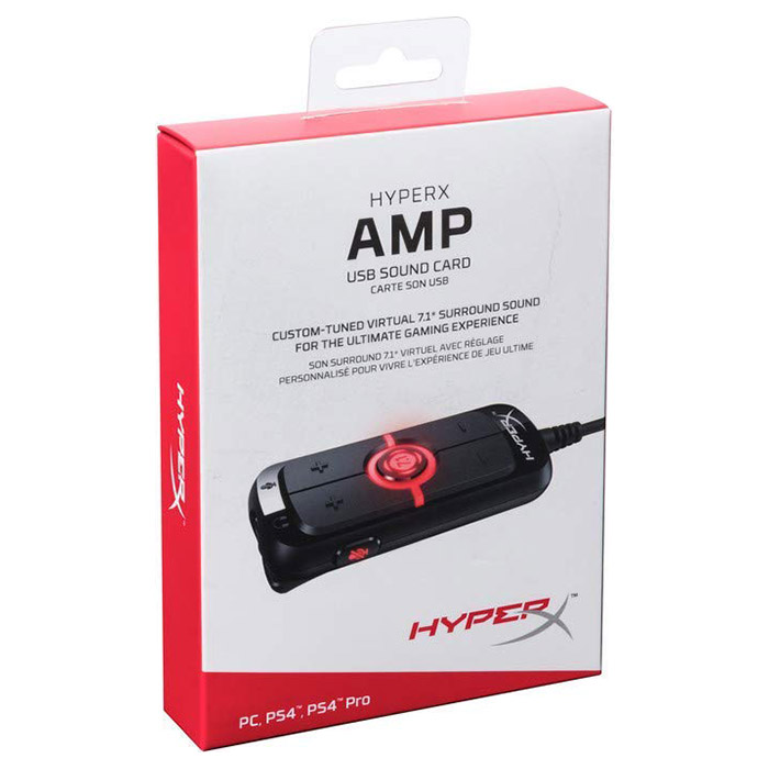 Внешняя звуковая карта HYPERX Amp USB Virtual 7.1 PC/PS4 (HX-USCCAMSS-BK)