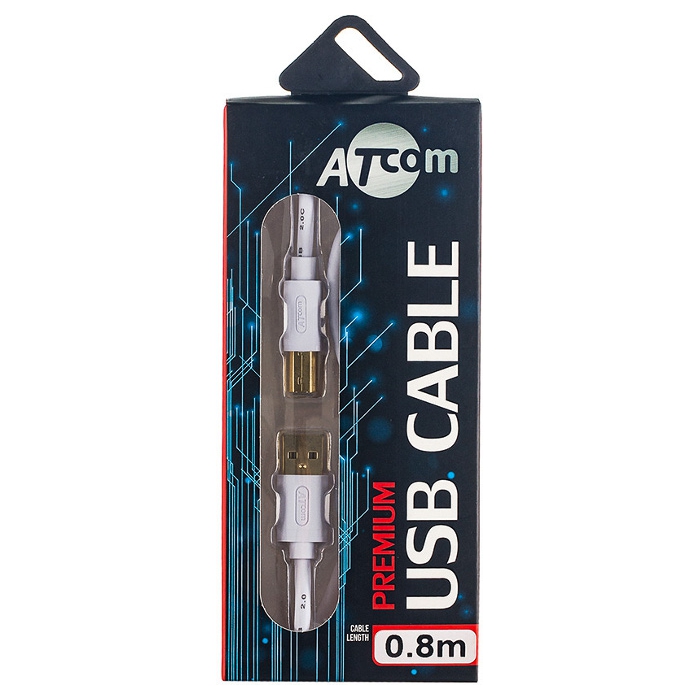 Кабель ATCOM USB2.0 AM/BM 0.8м (14370)