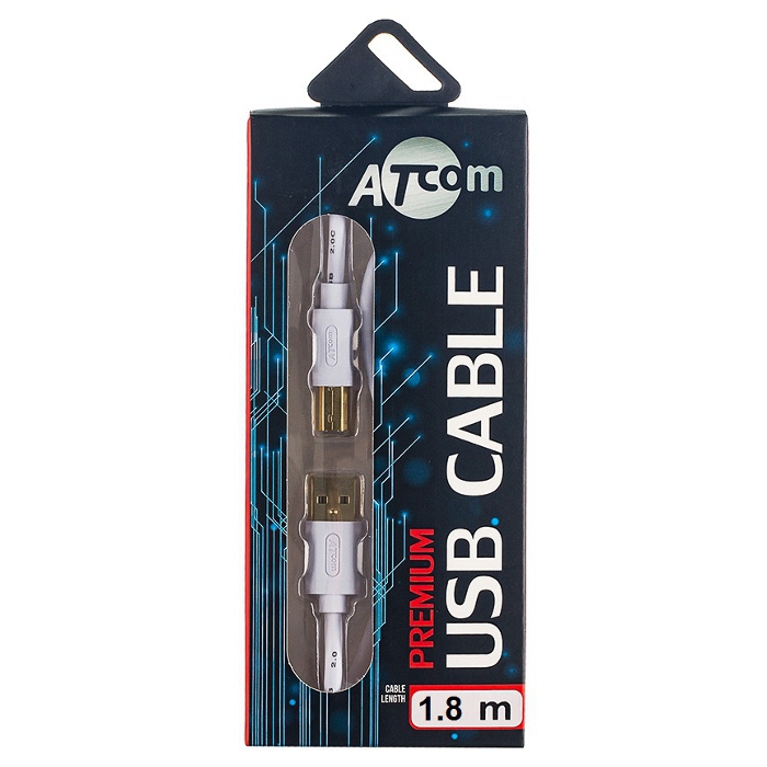 Кабель ATCOM USB2.0 AM/BM 1.8м (13423)