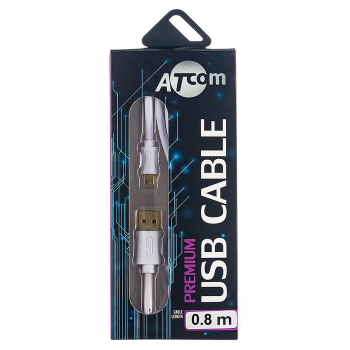 Кабель ATCOM USB2.0 AM/Micro-BM 0.8м (16123)