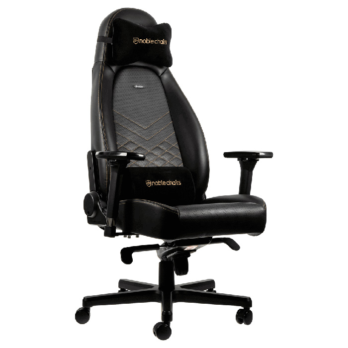 Крісло геймерське NOBLECHAIRS Icon Black/Gold (GAGC-102)