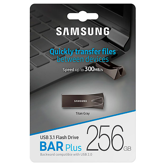 Флешка SAMSUNG Bar Plus 256GB USB3.1 Titanium Gray (MUF-256BE4/APC)
