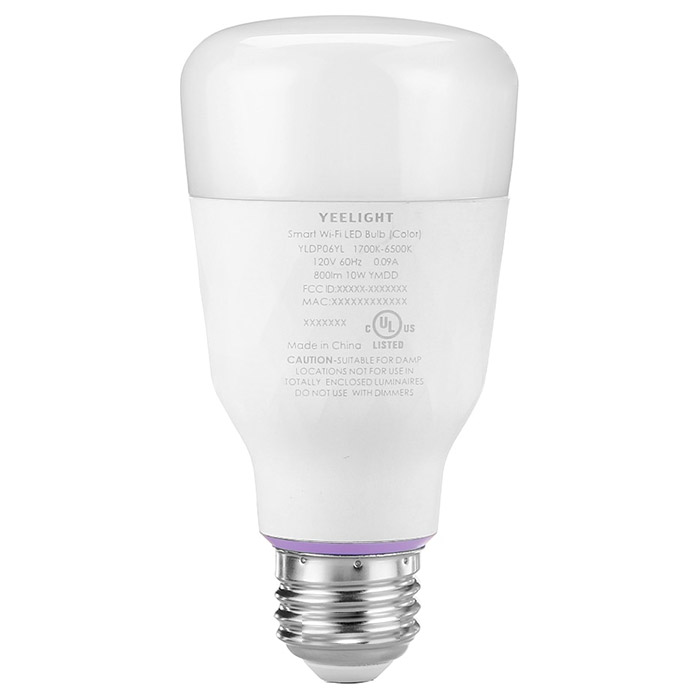 Умная лампа YEELIGHT LED Smart Wi-Fi Bulb Colorful E27 10W 1700-6500K (YLDP06YL/DP0062W0EU)