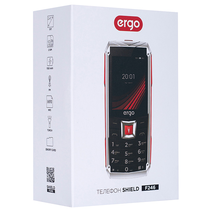 Мобильный телефон ERGO F246 Shield Black/Orange