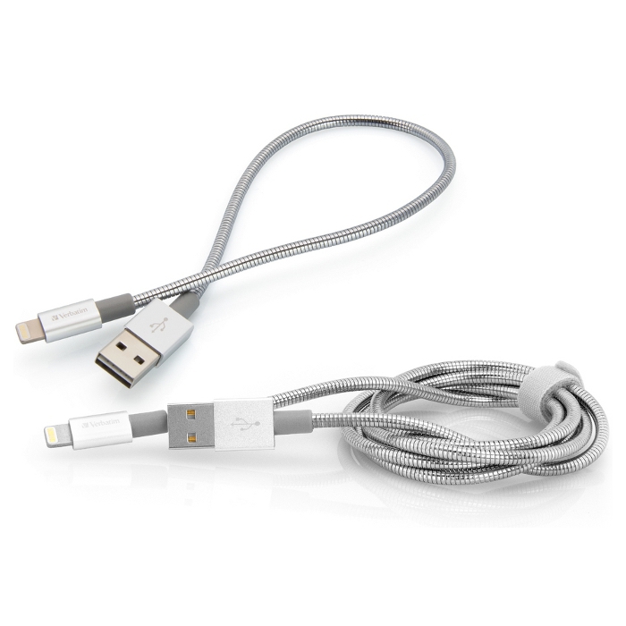 Комплект з 2 кабелів VERBATIM Lightning to USB Sync & Charge Cable 2-Pack 1м (48873)