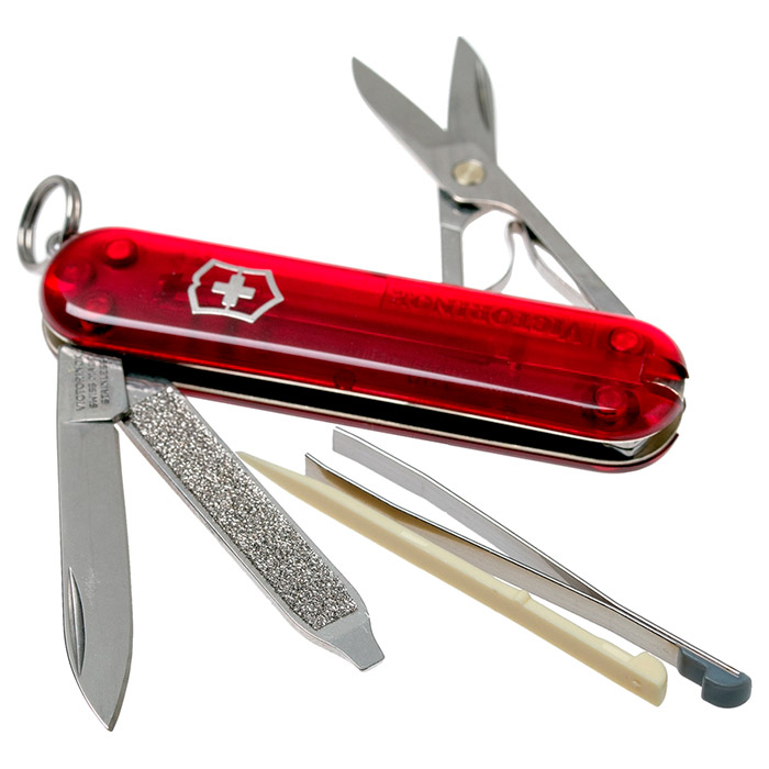 Швейцарський ніж VICTORINOX Classic SD Transparent Red (0.6223.T)