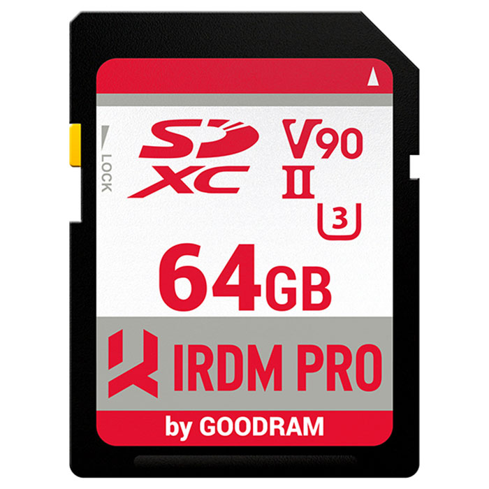 Карта памяти GOODRAM SDXC IRDM Pro S9B0 64GB UHS-II U3 V90 (IRP-S9B0-0640R11)