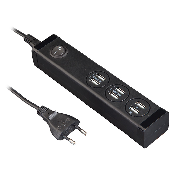 Зарядное устройство HAMA 6-port USB Charging Station Black (00121966)