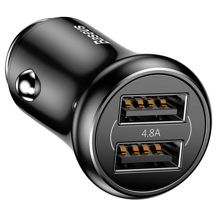 Автомобильное зарядное устройство BASEUS Gentleman 4.8A Dual-USB Car Charger Black (CCALL-GB01)