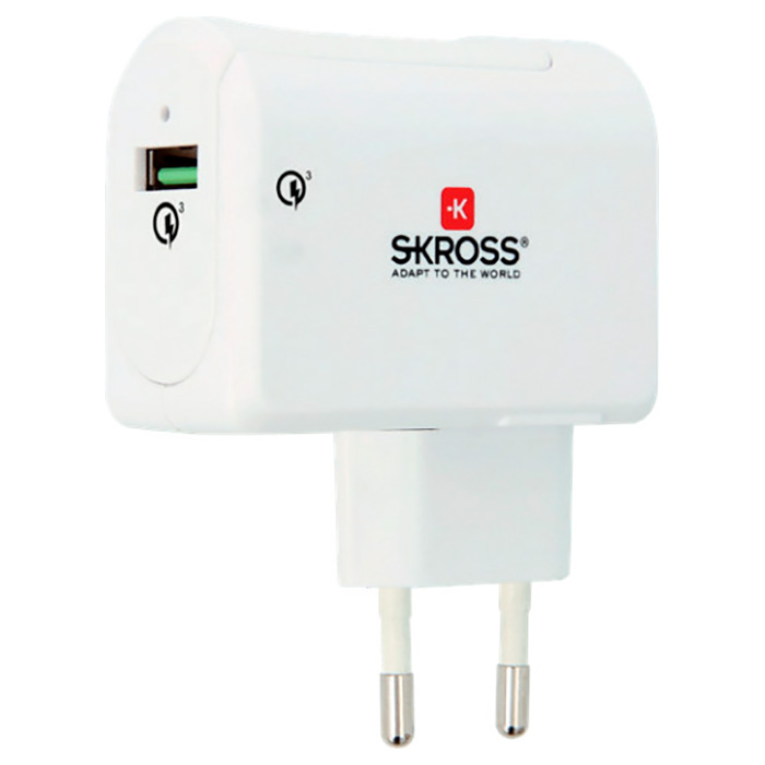 Зарядний пристрій SKROSS Wall Charger 1xUSB-A, QC3.0 White (2.800121)