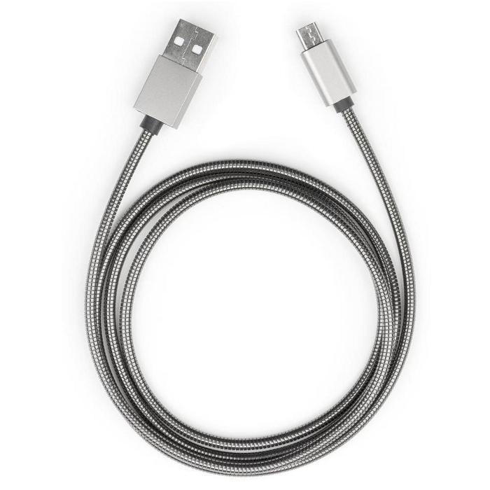 Кабель VINGA USB2.0 AM/Micro-BM Gray 1м (VCPDCMSSJ1GR)