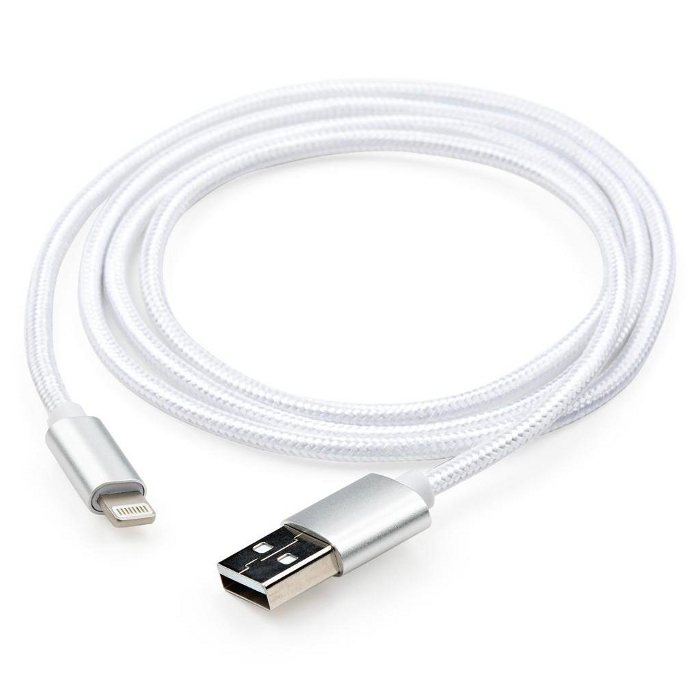 Кабель VINGA USB2.0 AM/Apple Lightning Silver 1м (VCPDCLNB1S)