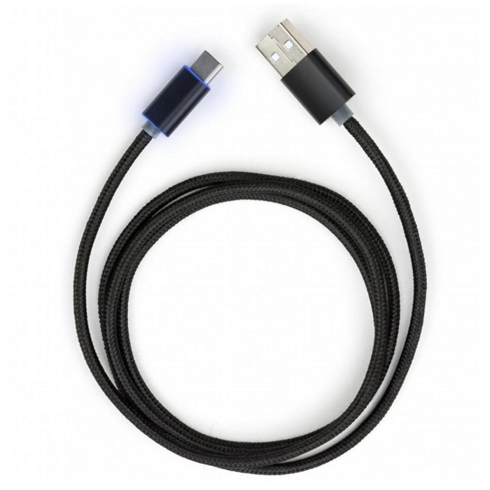 Кабель VINGA USB2.0 AM/CM Black 1м (VCPDCTCLED1BK)