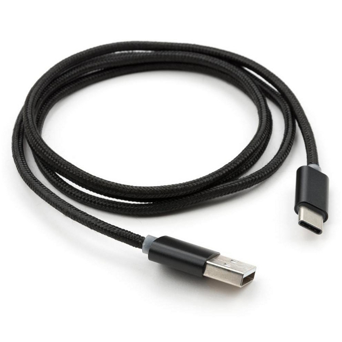 Кабель VINGA USB2.0 AM/CM Black 1м (VCPDCTCLED1BK)