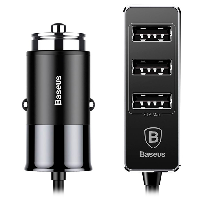 Автомобільний зарядний пристрій BASEUS Enjoy Together 4-in-1 5.5A Black (CCTON-01)
