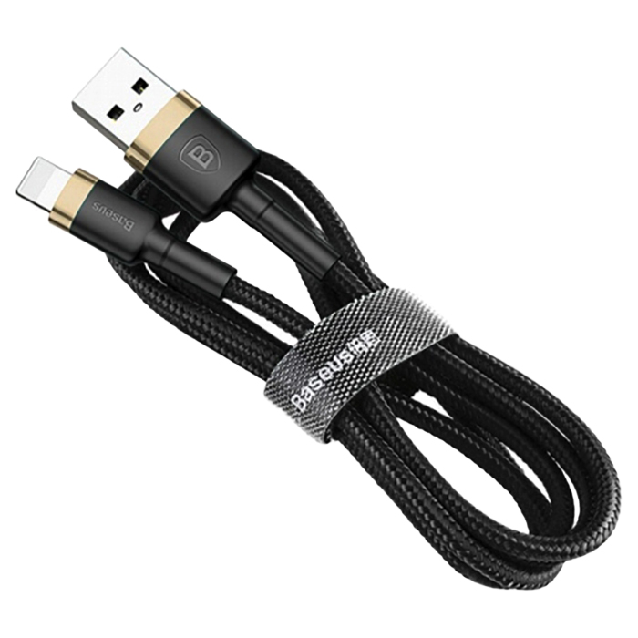 Кабель BASEUS Cafule Cable USB for Lightning 1м Gold/Black (CALKLF-BV1)