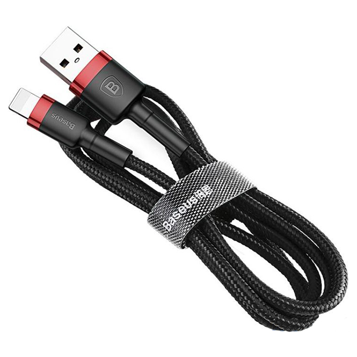 Кабель BASEUS Cafule Cable USB for Lightning 1м Red/Black (CALKLF-B19)