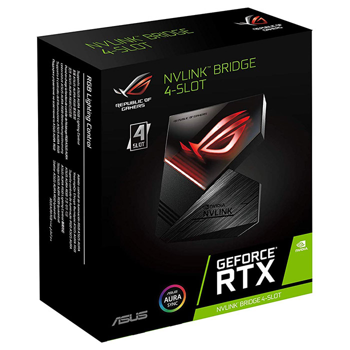 Міст для відеокарт ASUS ROG GeForce RTX NVLink RGB 4-slot (90YV0C50-M0NA00)