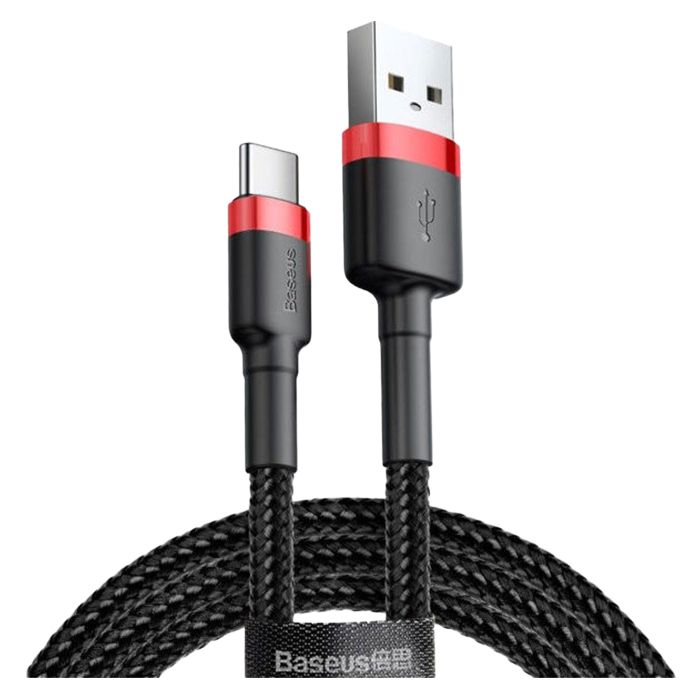 Кабель BASEUS Cafule Cable USB for Type-C 1м Red/Black (CATKLF-B91)