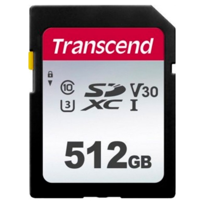 Карта пам'яті TRANSCEND SDXC 300S 512GB UHS-I U3 V30 Class 10 (TS512GSDC300S)