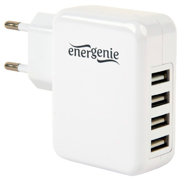 Зарядний пристрій ENERGENIE 4xUSB-A, 3.1A, 15W White (EG-U4AC-02)