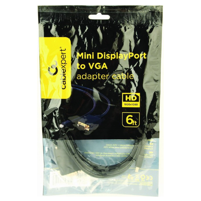 Кабель CABLEXPERT Mini DisplayPort - VGA 1.8м Black (CC-MDPM-VGAM-6)