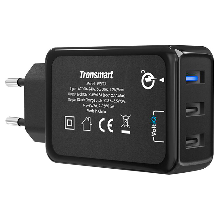 Зарядное устройство TRONSMART W3PTA 42W QC3.0 USB Wall Charger Black (210778)
