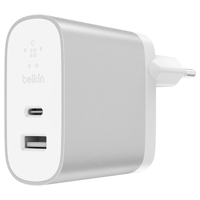 Зарядний пристрій BELKIN Boost Up Charge 27W USB-C + 12W USB-A Home Charger White (F7U061VF-SLV)