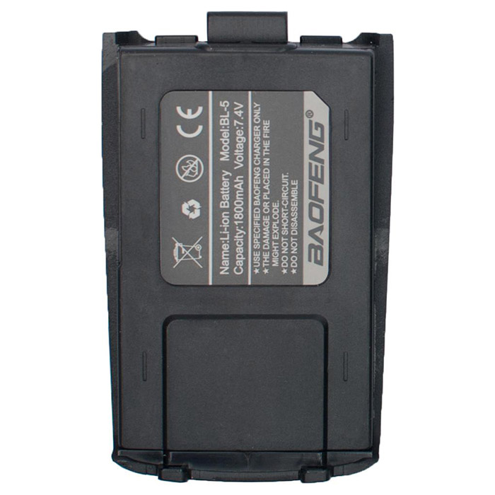 Аккумулятор для рации BAOFENG B-5 Black 1800 mAh 7.4V Li-Ion для B-580T (BL-580T)