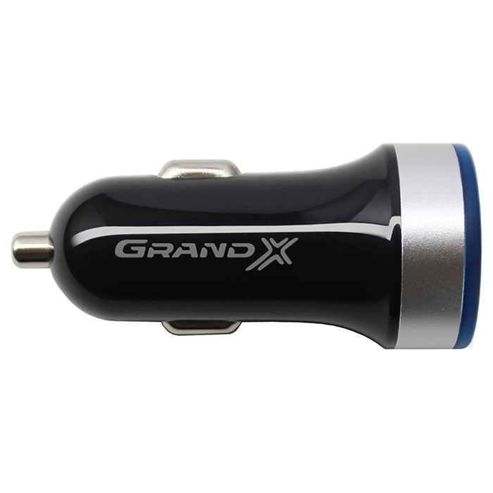 Автомобильное зарядное устройство GRAND-X CH-06 2xUSB-A, 2.4A Black
