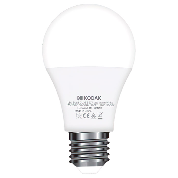 Лампочка LED KODAK A60 E27 12W 3000K 220V (30417946/B)