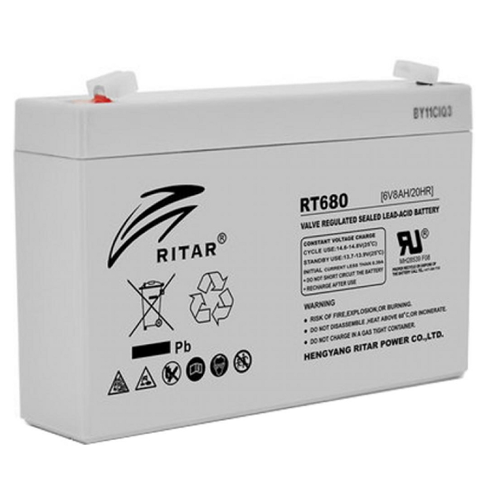Акумуляторна батарея RITAR RT680 (6В, 8Агод)