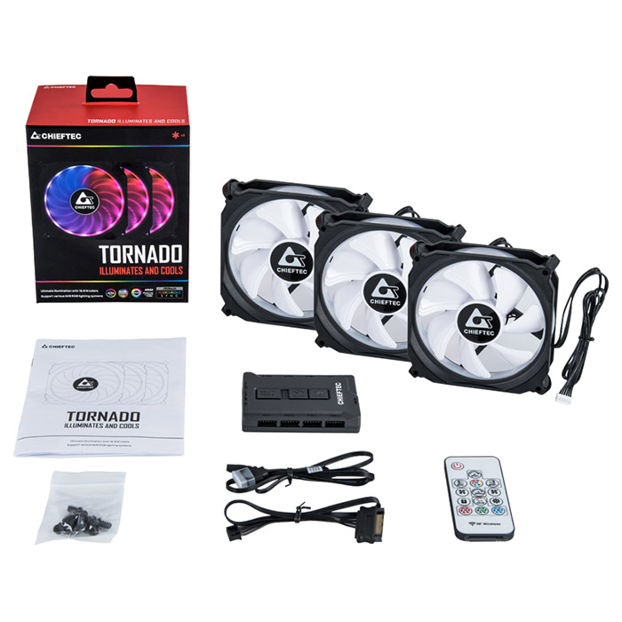 Комплект вентиляторів CHIEFTEC Tornado 3-Pack (CF-3012-RGB)