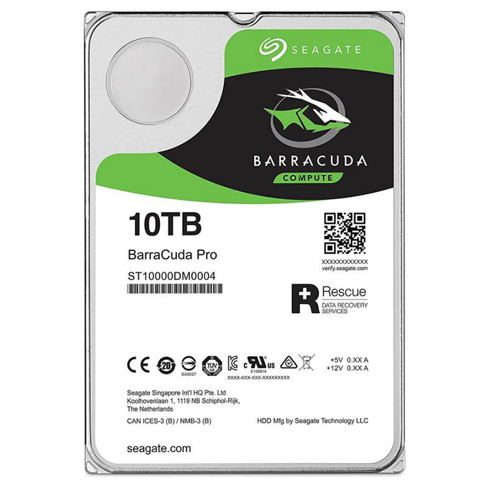 Жёсткий диск 3.5" SEAGATE BarraCuda Pro 10TB SATA/256MB (ST10000DM0004)